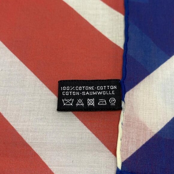 CHANEL Blue Red Multi Cotton Scarf 327-042525 - Picture 2 of 3